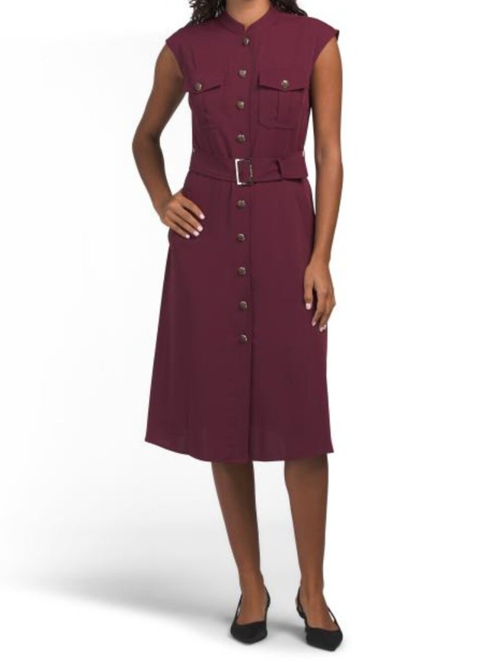 KARL LAGERFELD Port Belted Shirt Dress